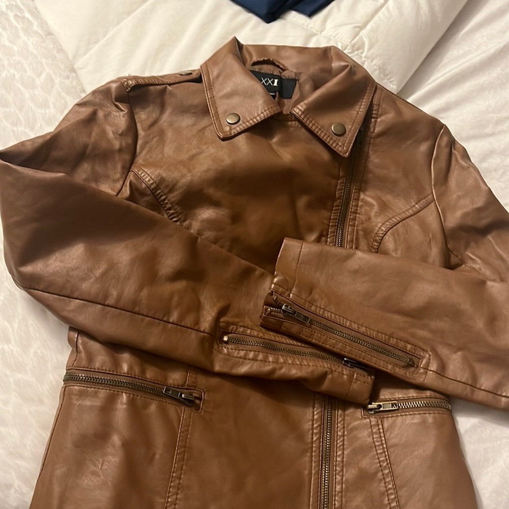 Brown faux leather jacket